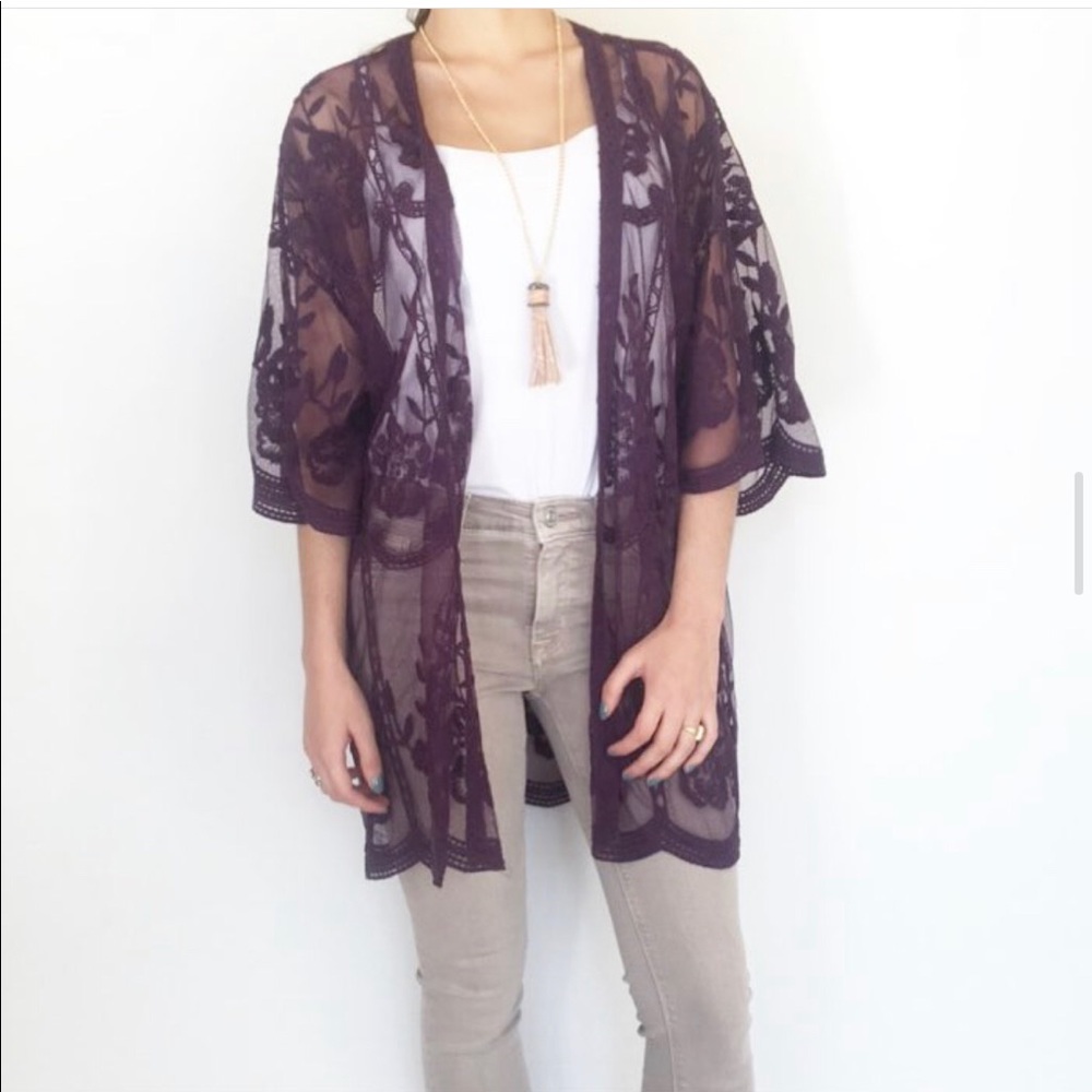 Purple Lace Kimono